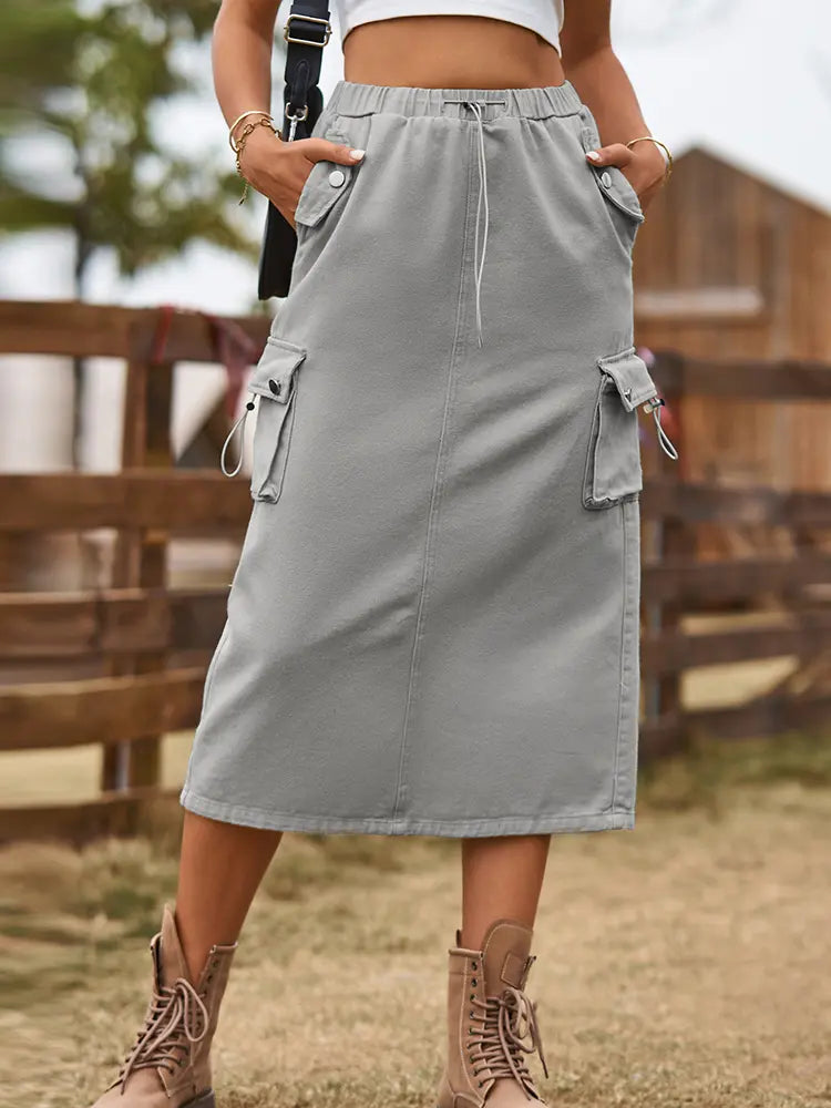 Variant image for Women Denim Skirt Blue Cotton | Emily-1