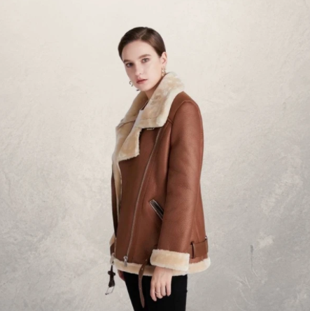 Women Leather Jacket Black Fleece | Classic Style-3