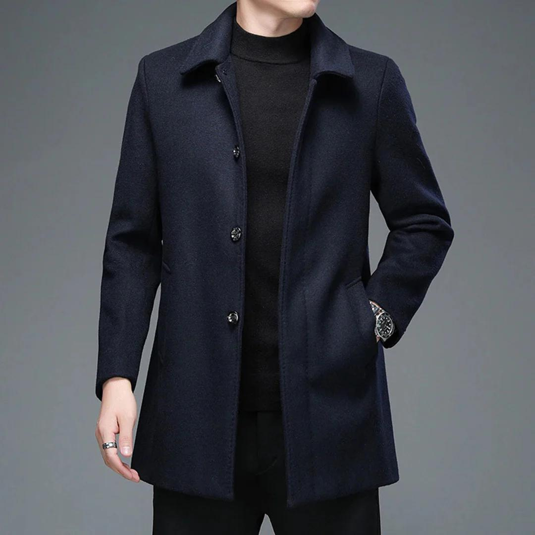 Men's Timeless Wool-Blend Overcoat | Faustino