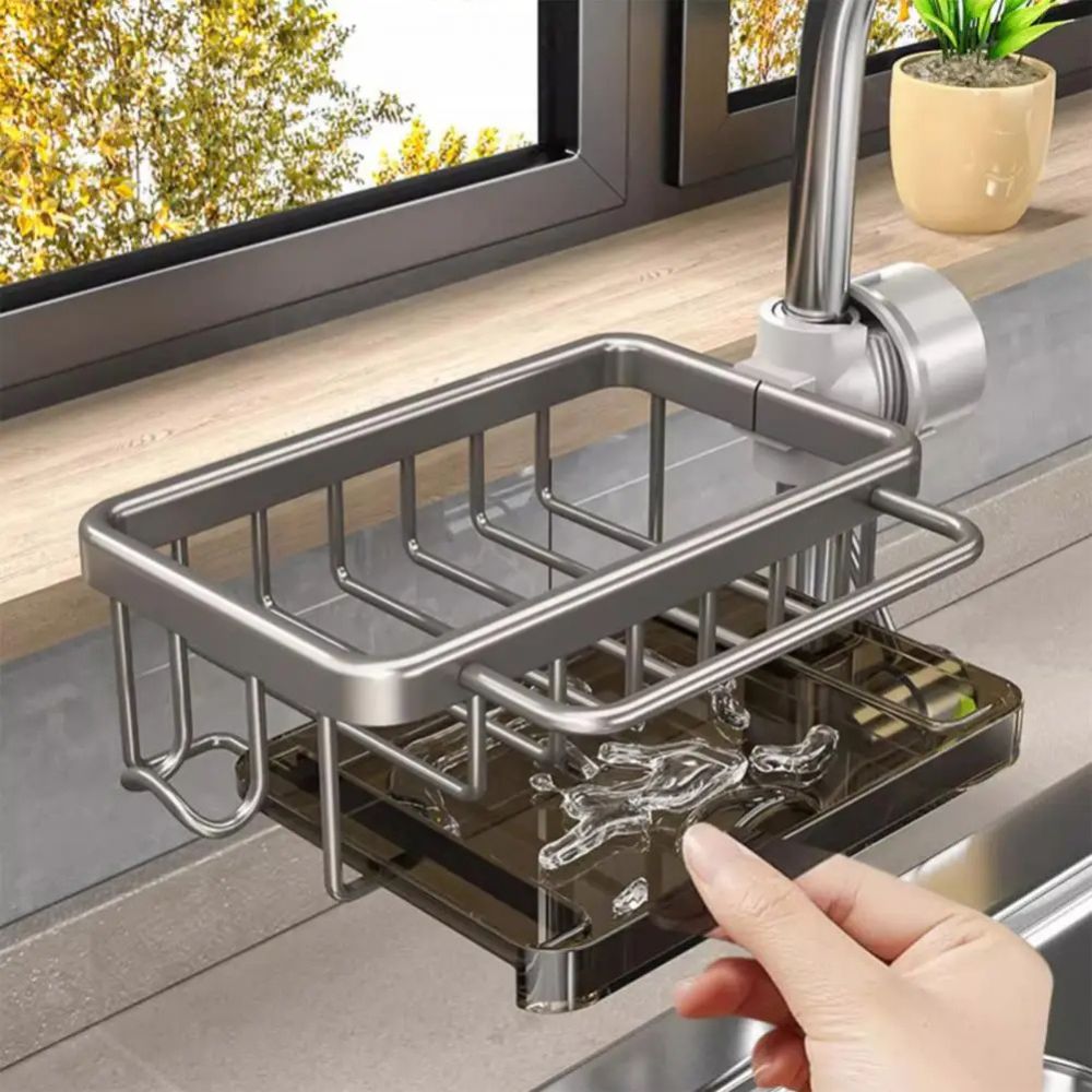 Sink Caddy Silver Aluminum | Elegant Design 3