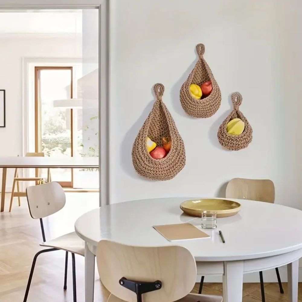 Wall Hanging Baskets Natural Cotton Rope | Rustic Charm 4