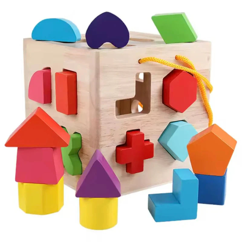 Baby Shape Sorter Cube Multicolor Wooden | Learning Fun-2