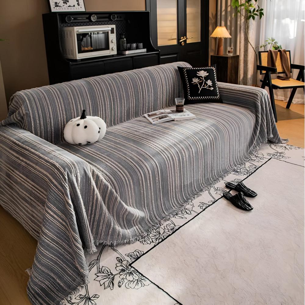 Variant image for Sofa Cover Striped Chenille Universal Fit | Elegant Home Decor-19