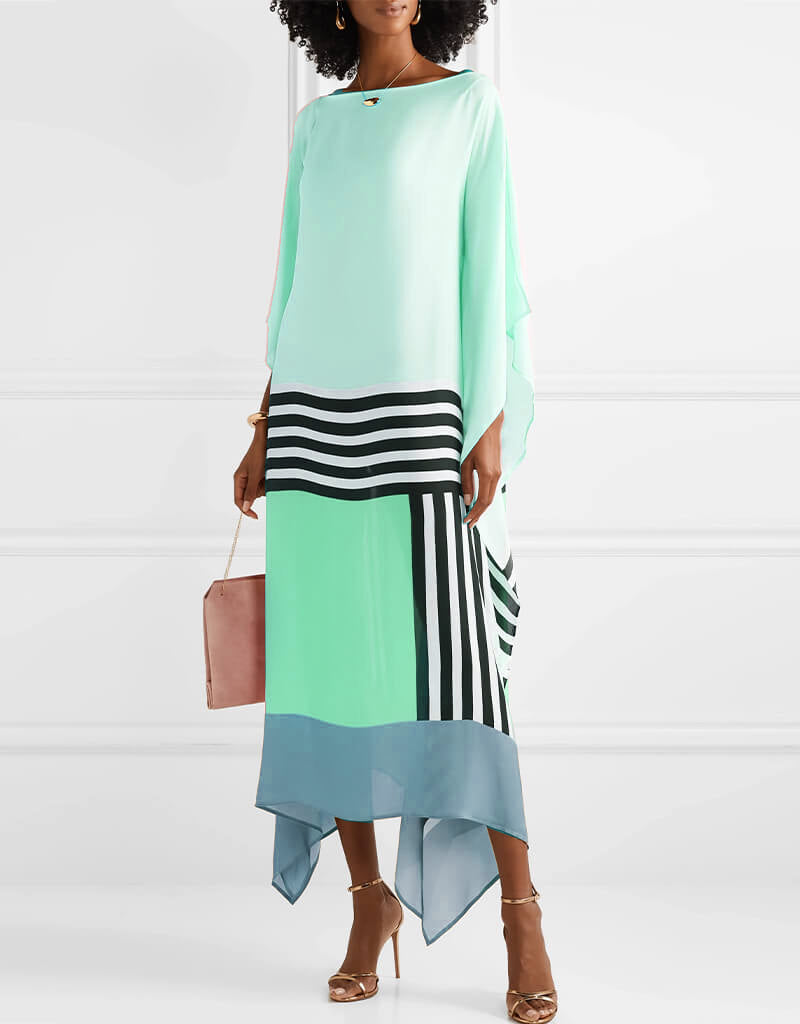 Variant image for Women Midi Dress Multi Stripe Cotton | Shara-16