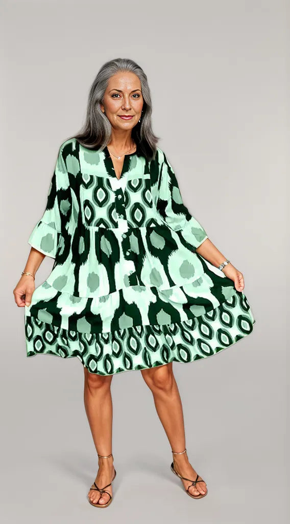 Women Abstract Print Swing Dress | Vienna