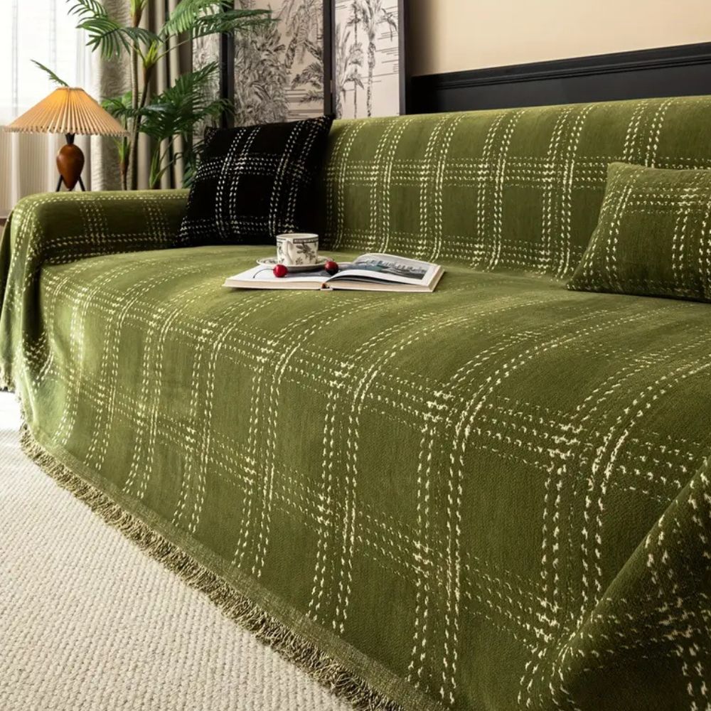 Sofa Cover Plaid Chenille Anti-Slip | Chesterfield 3