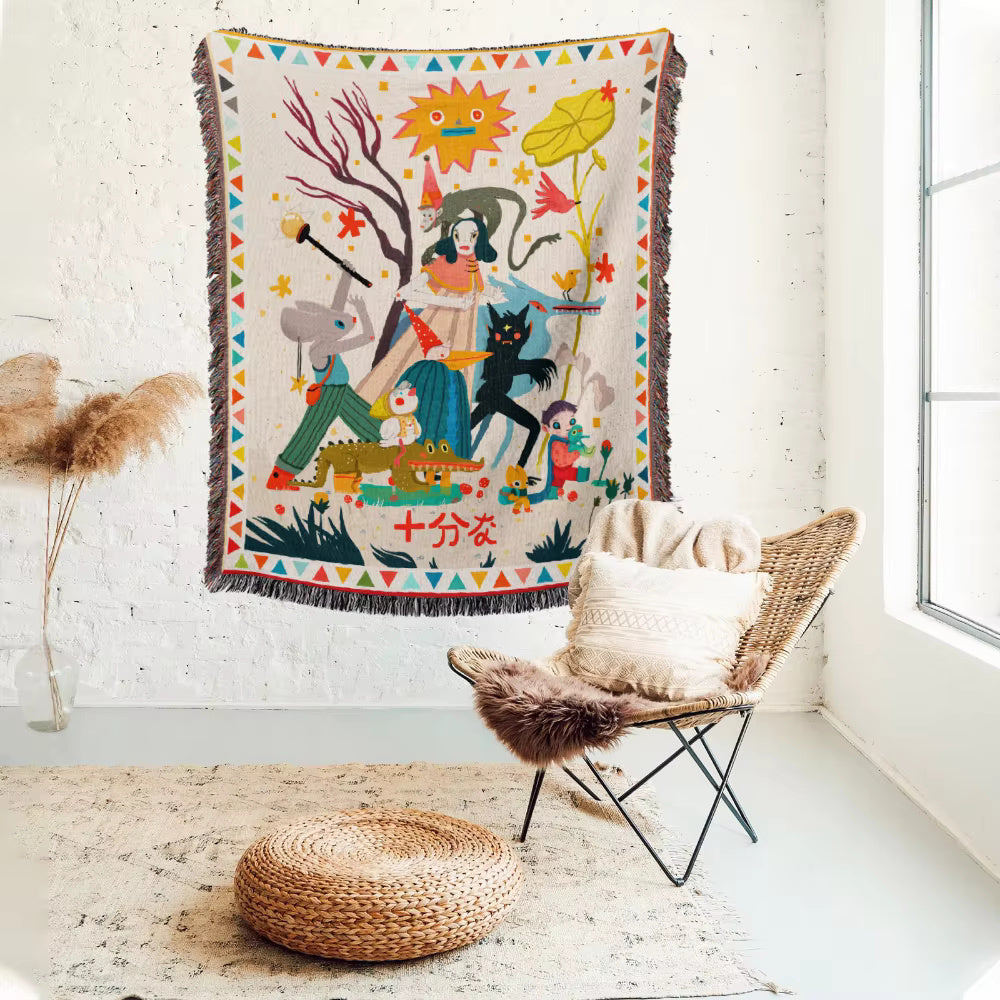 Throw Blanket Multicolor Cotton-Polyester | Boho Chic 2