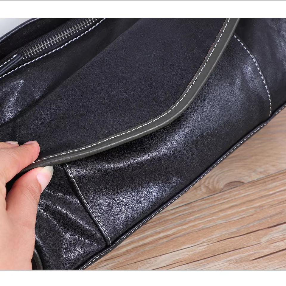 Men Vintage Leather Shoulder Bag | Elias