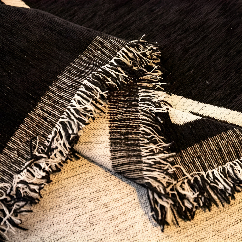 Sofa Cover Black and White Microfibre | Modern Abstract Design 4