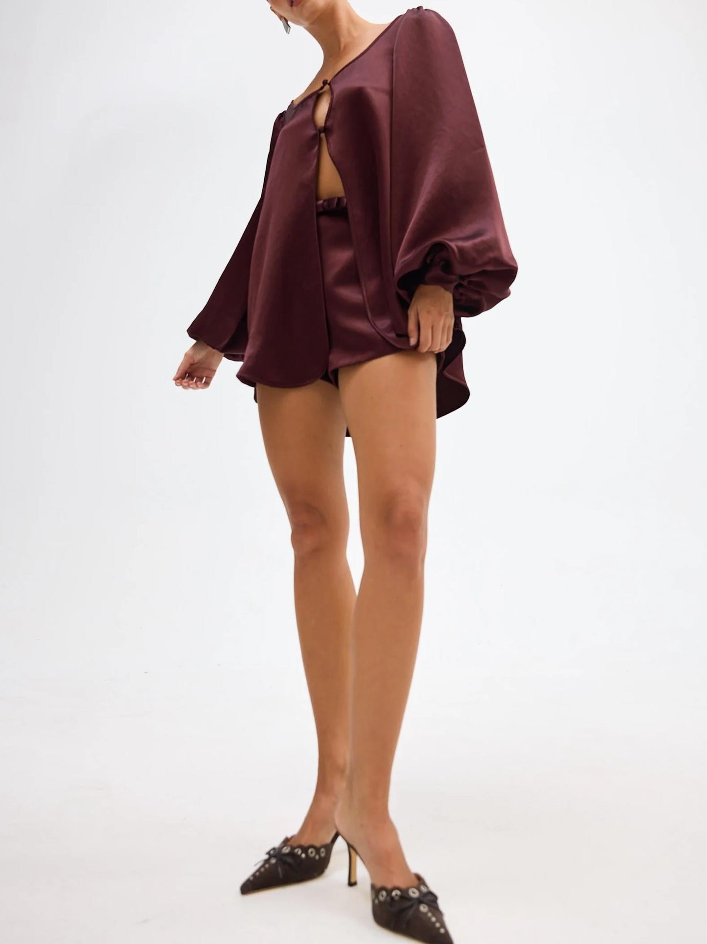 Women Two Piece Set Satin Look | Penelope-2