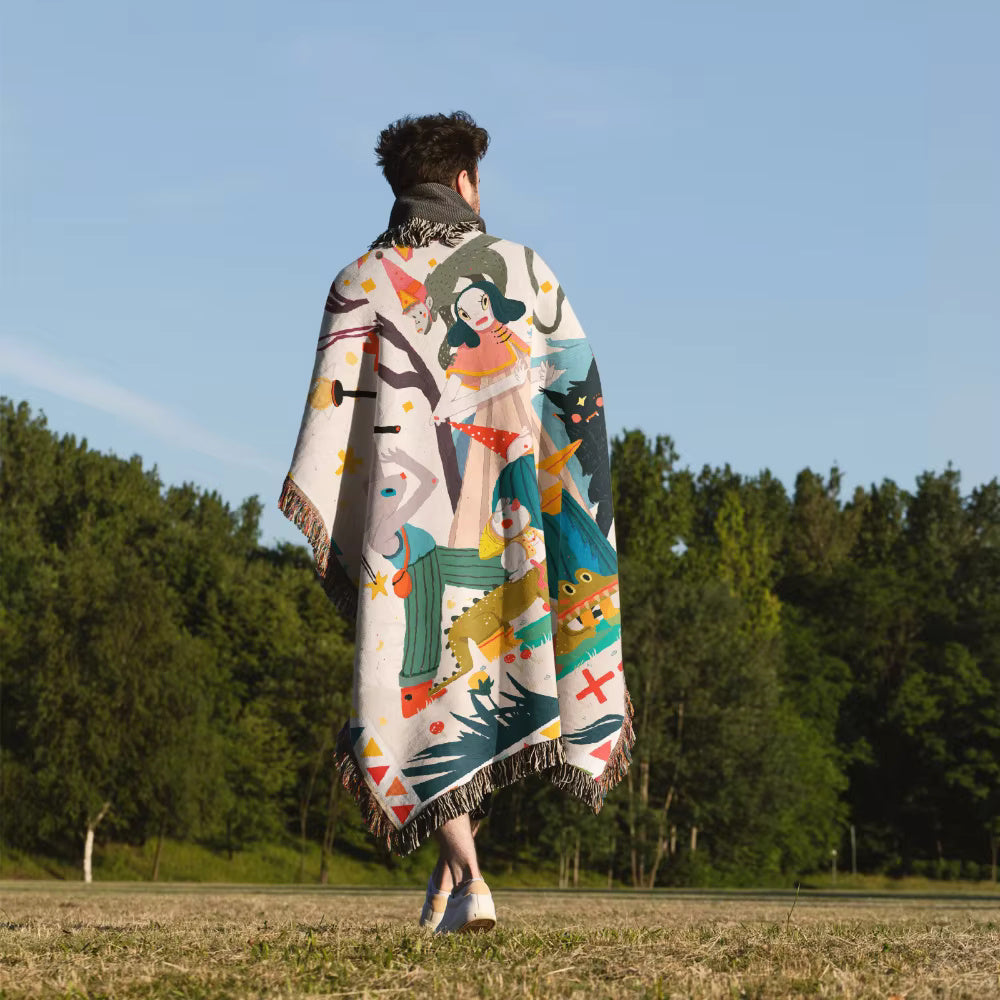 Throw Blanket Multicolor Cotton-Polyester | Boho Chic 4