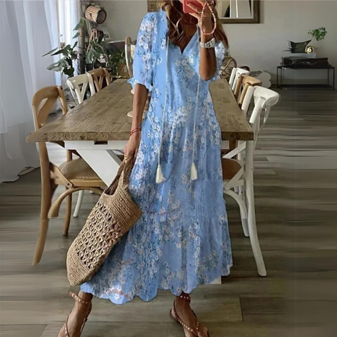 Women Maxi Dress Flowerprint | Ana