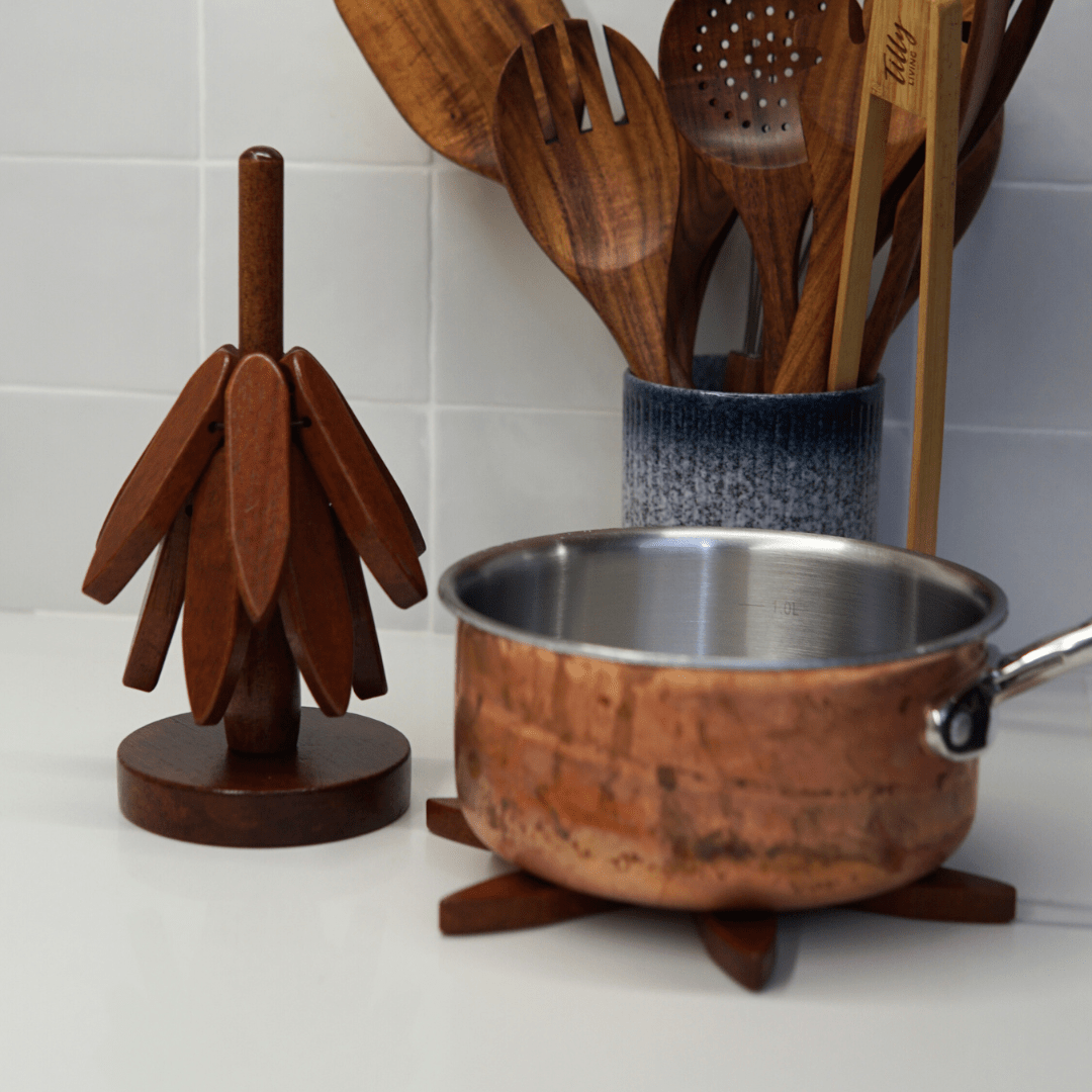 Wooden Tree-Shaped Trivet Set