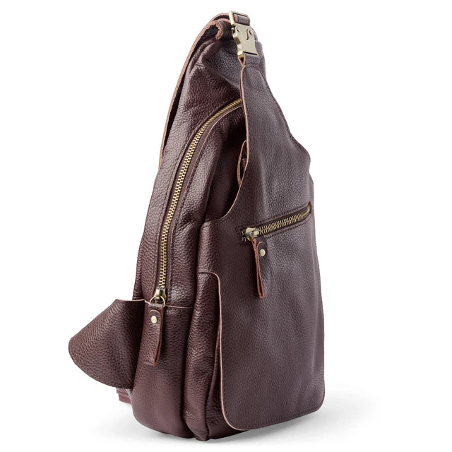 Men Vintage Leather Sling Bag | Leon