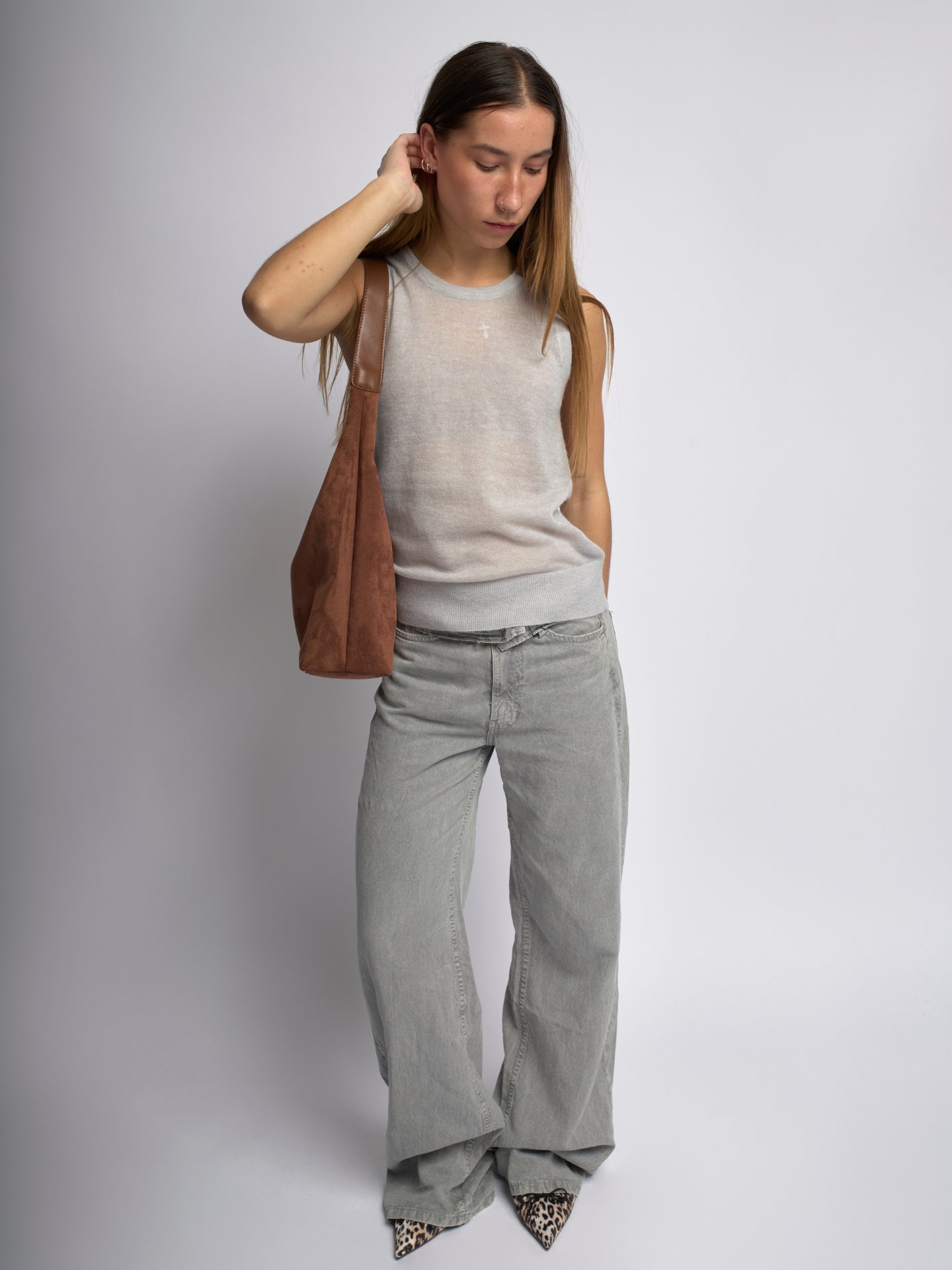 Women Suede Tote Bag with Pouch | Alberta