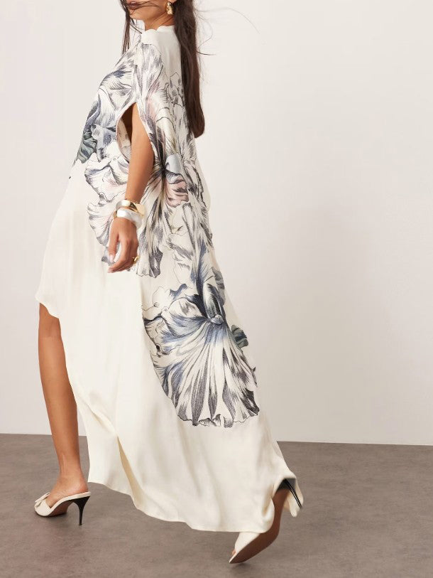 Women Midi Dress Floral Chiffon | Bella-2