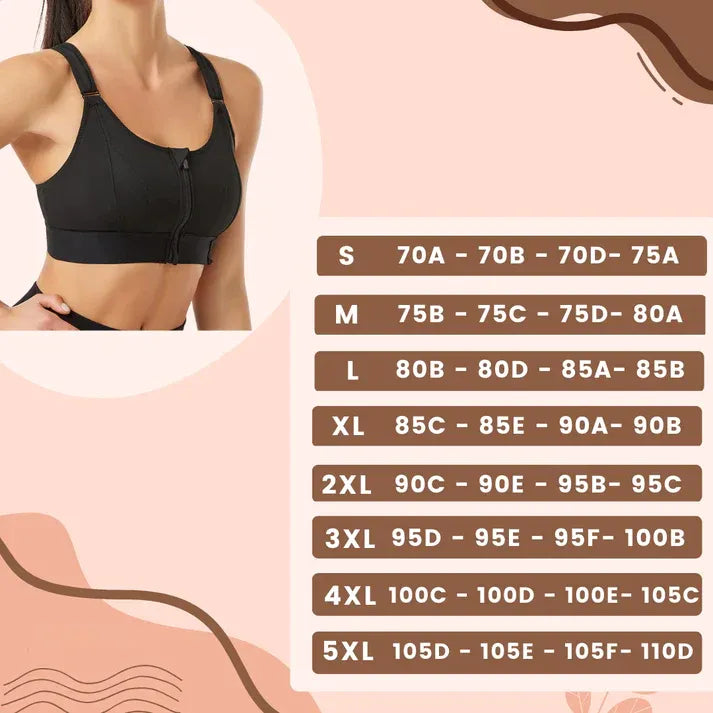 Women High Impact Sports Bra Black Polyester | Audrey-2