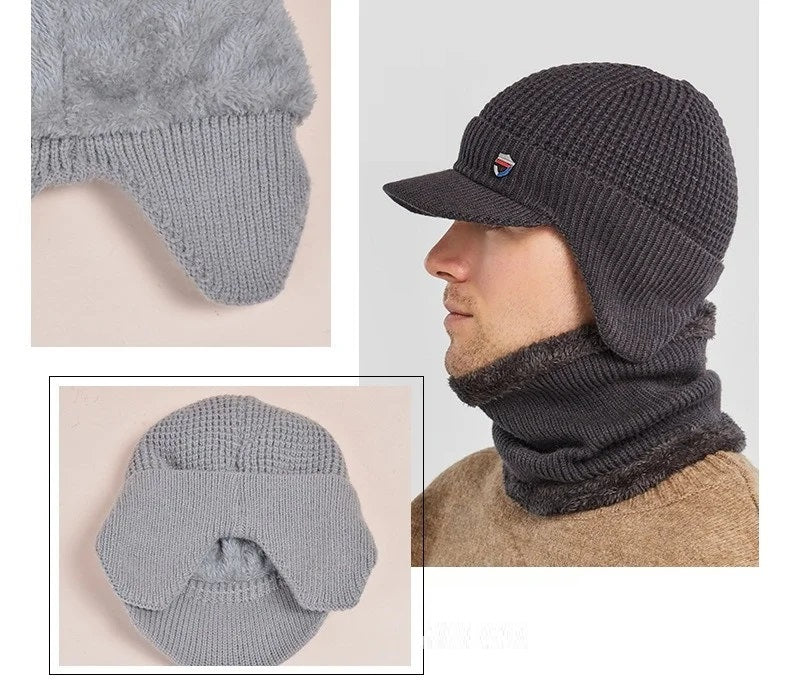 Men Knitted Winter Cap & Neck Warmer Set | Walter