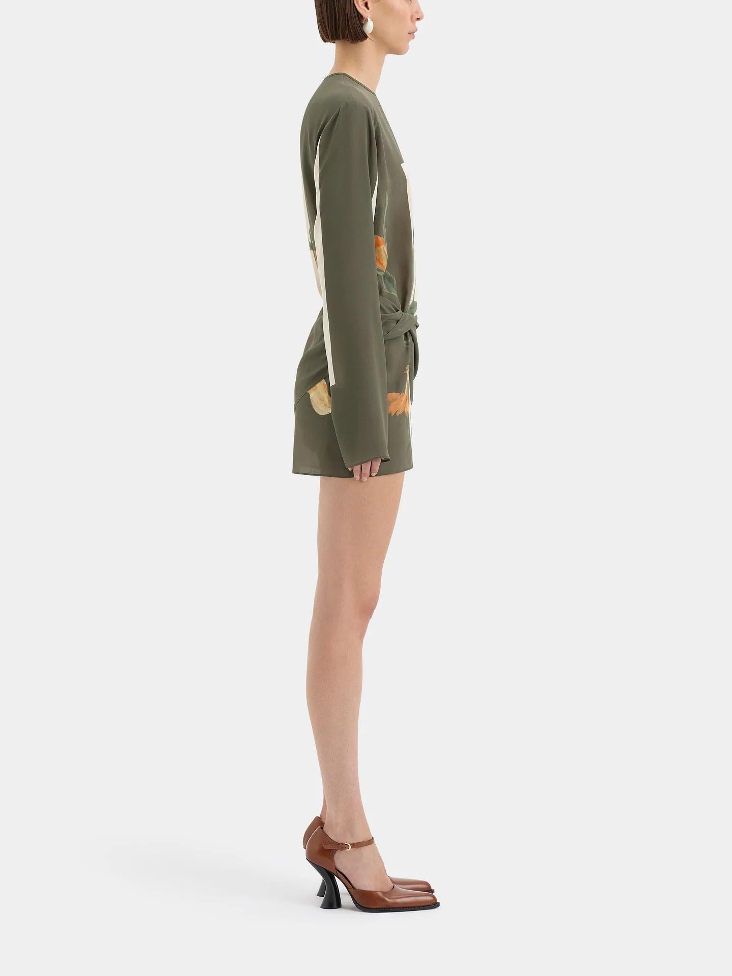 Women Mini Dress Floral Crepe | Constance-2