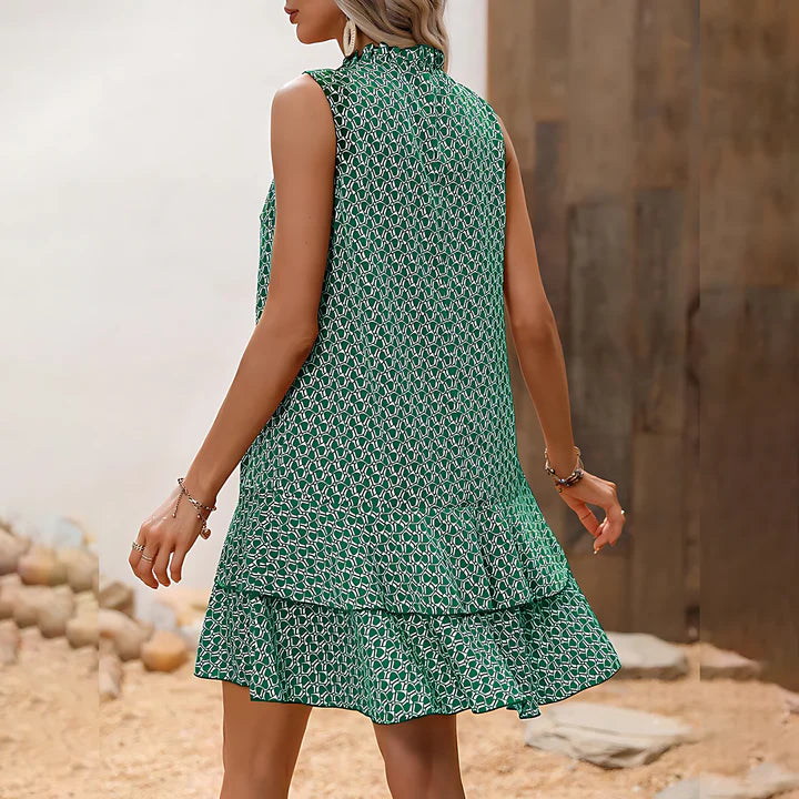Women Button-Down Sleeveless Dress with Keyhole Neckline | Avianne