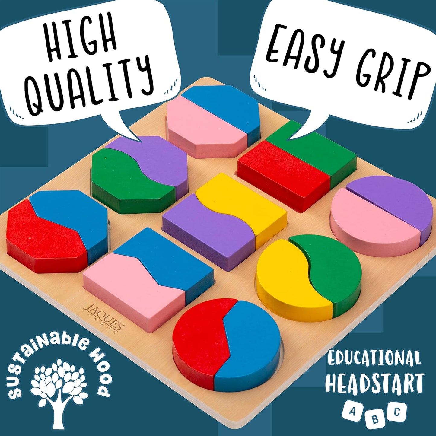 Educational Toy Shape Matching Board Wooden | Learning Fun-2