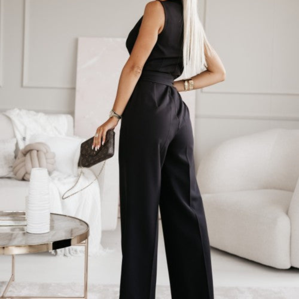 Sleeveless Jumpsuit with Wide-Leg Pants | Carmela