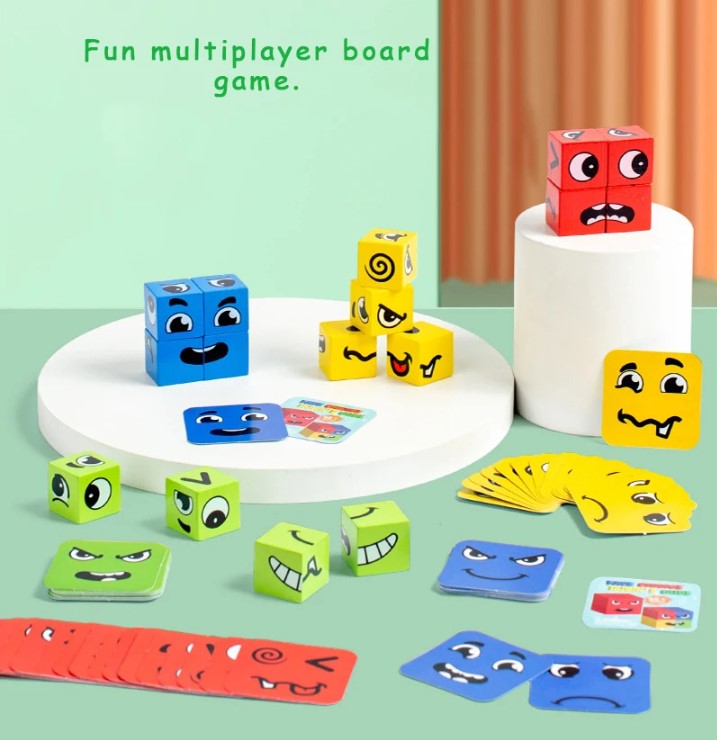 Kids Game Wooden Face Race Game | Fun Emoticon Challenge-2