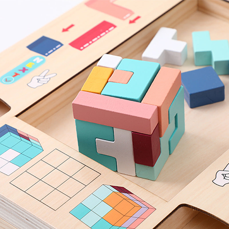 Kids Puzzle Board 2 In 1 Colorful Wooden | Brain Booster-2