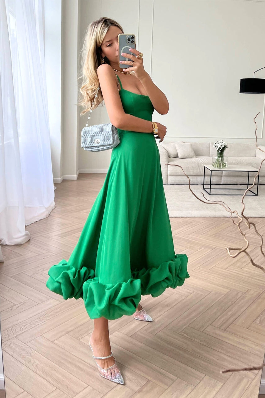 Women Elegant Ruffled Midi Dress | Amara