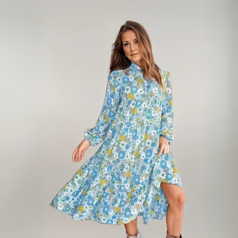Women Floral Boho Midi Dress | Veda