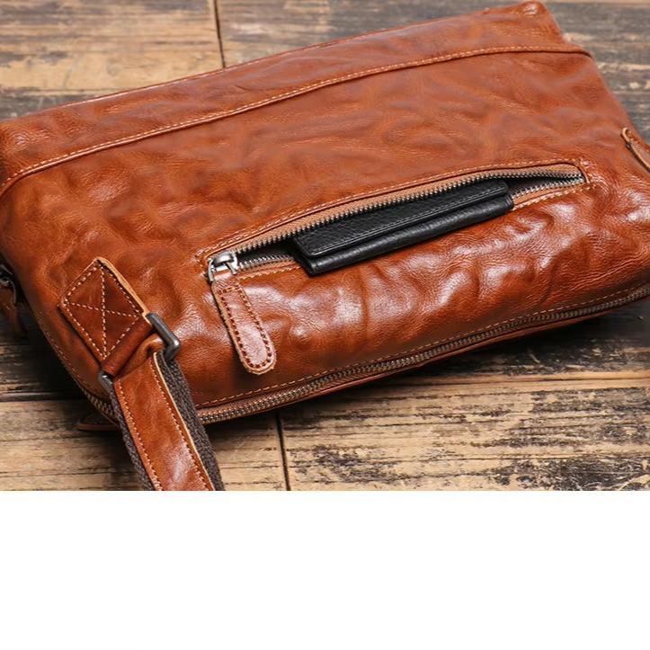 Men Vintage Leather Crossbody Bag | Owen