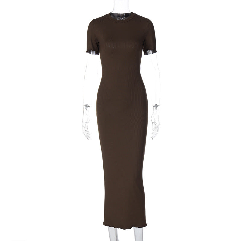 Variant image for Women Sheath Dress Brown Polyester | Elegant Minimalist-4