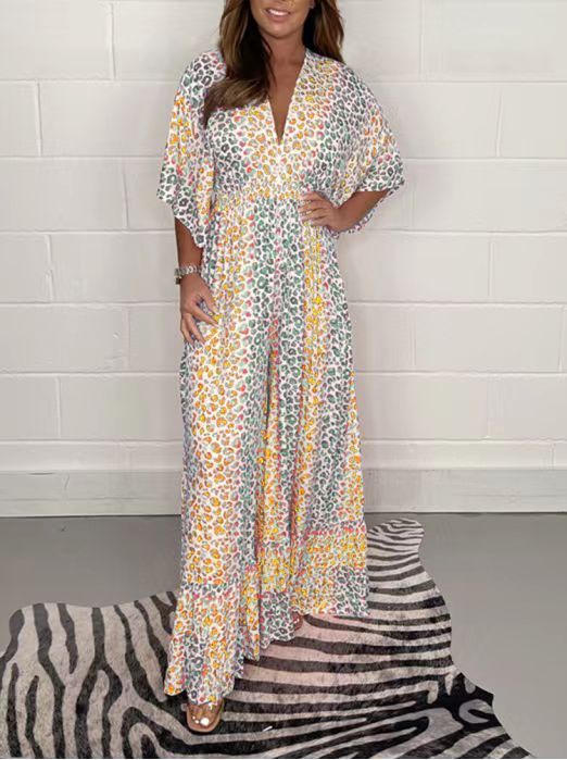 Women Bohemian V-Neck Maxi Dress | Beauden
