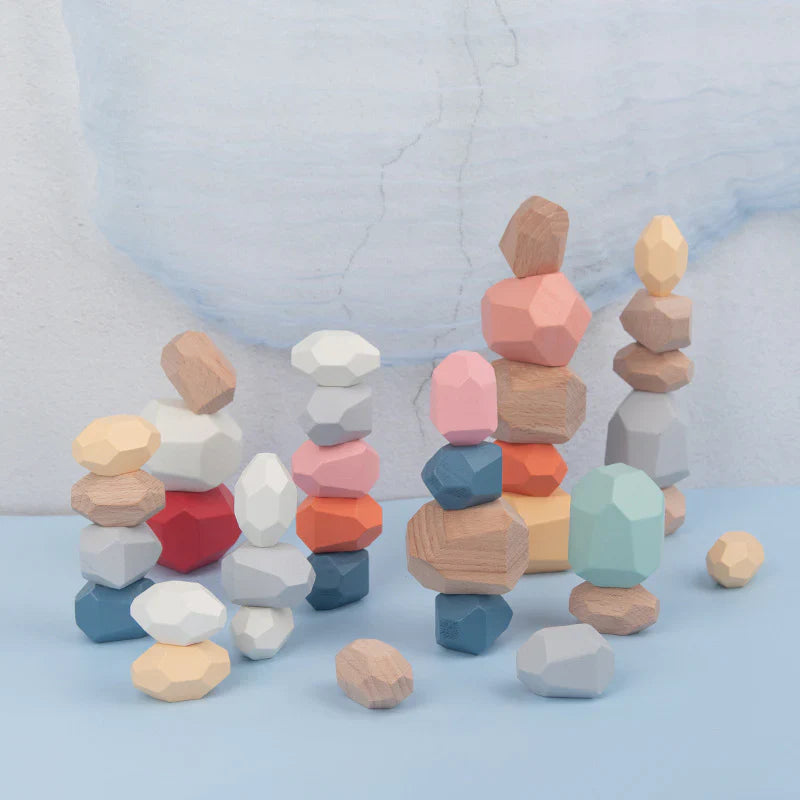 Kids Wooden Balancing Stones Sorting Game Eco-Friendly | Creative Playtime-2