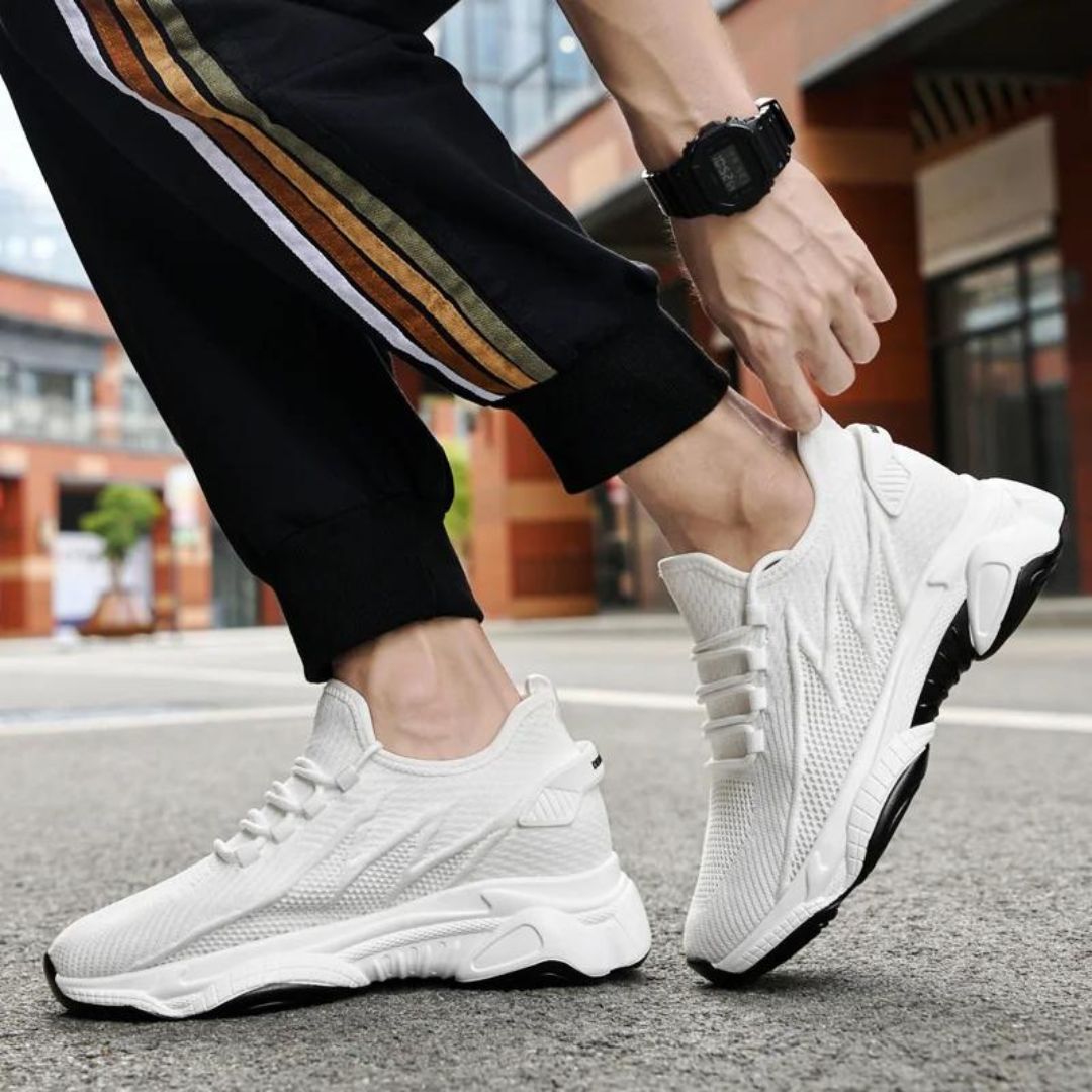Men's Height-Boosting Sneakers Black Knit | Alpha Move-2