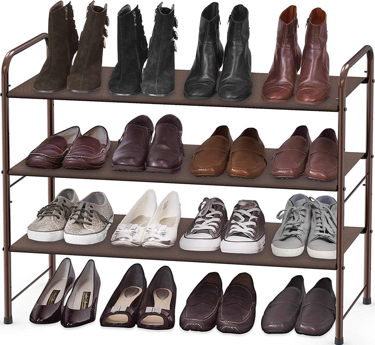 3-Tier Gray Shoe Rack Organizer with Adjustable Shelves – Durable Metal Entryway Shoe Storage Solution 2