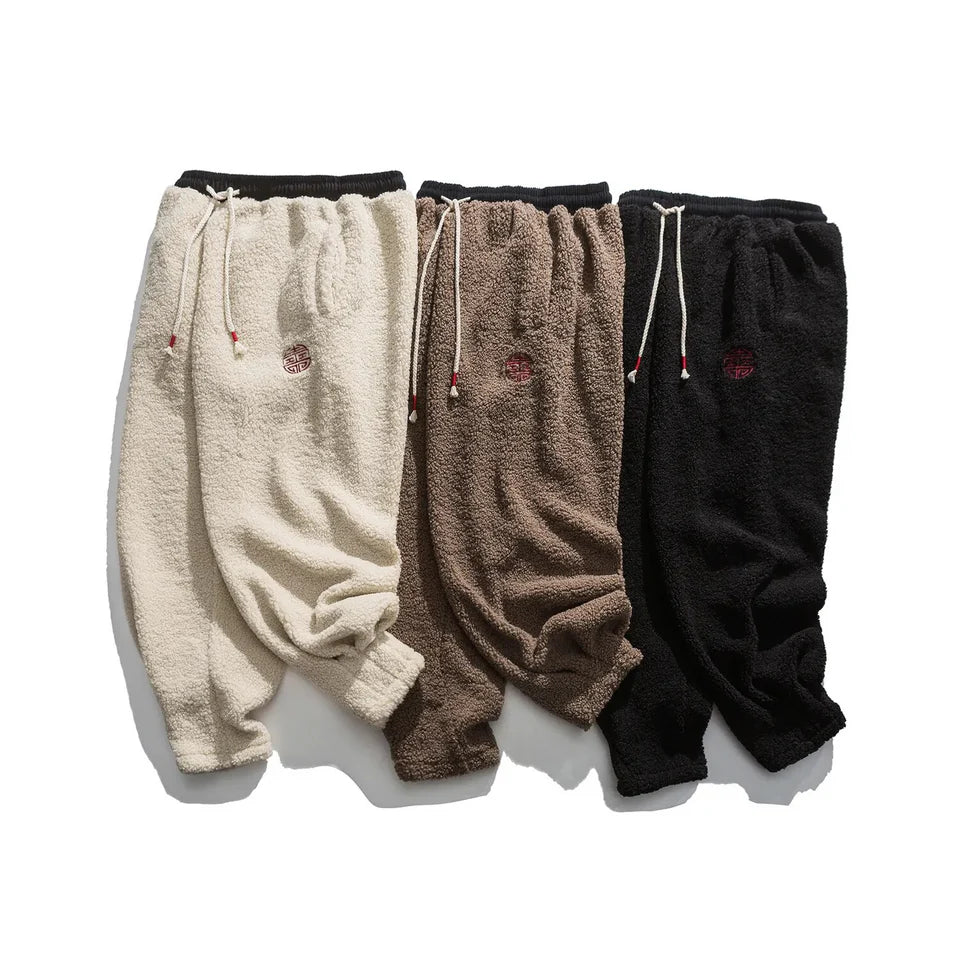 Men's Jogger Pants Black Sherpa | Timothy-4