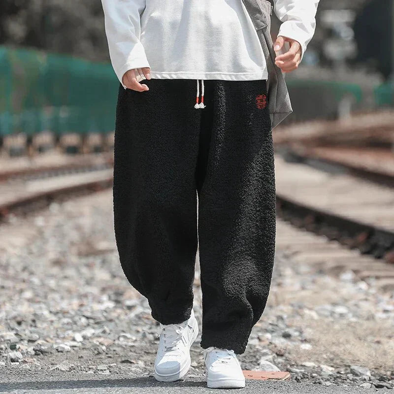 Men's Jogger Pants Black Sherpa | Timothy-3