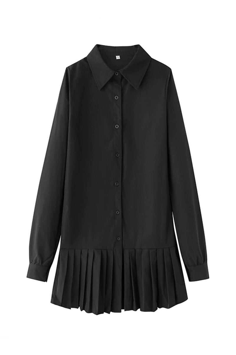 Women Chic Pleated Shirt Dress | Aurora