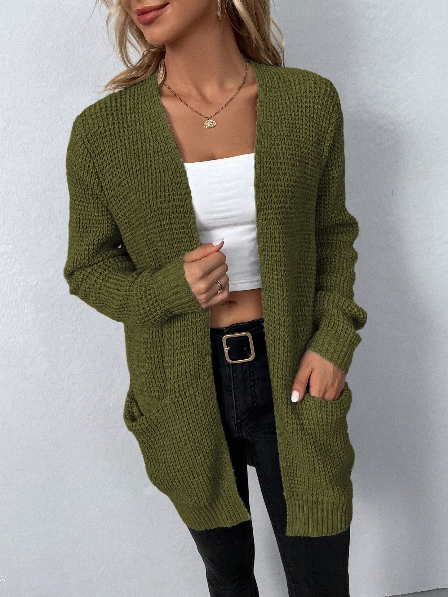 Women Knit Pocket Cardigan | Sara