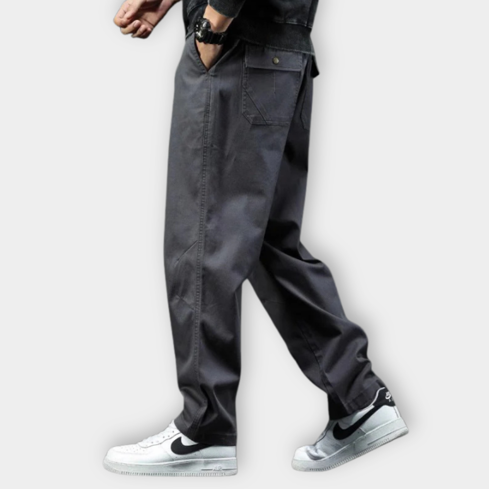 Men's Cargo Pants Black Cotton Blend | Dusk-4