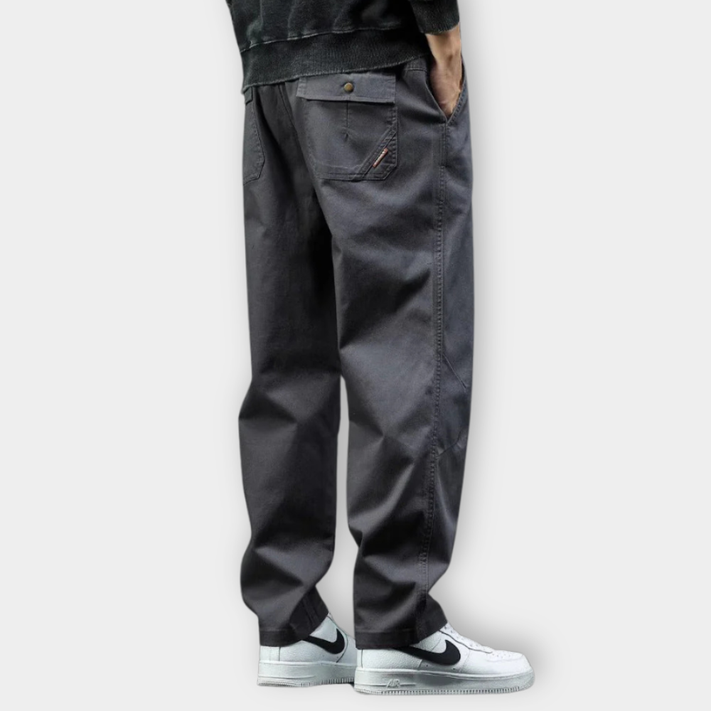 Men's Cargo Pants Black Cotton Blend | Dusk-5