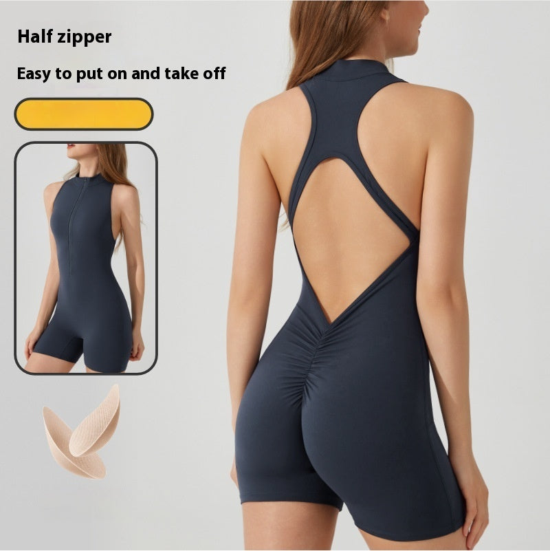 Variant image for Women Jumpsuit Sea Blue Nylon Spandex | Aurora-13