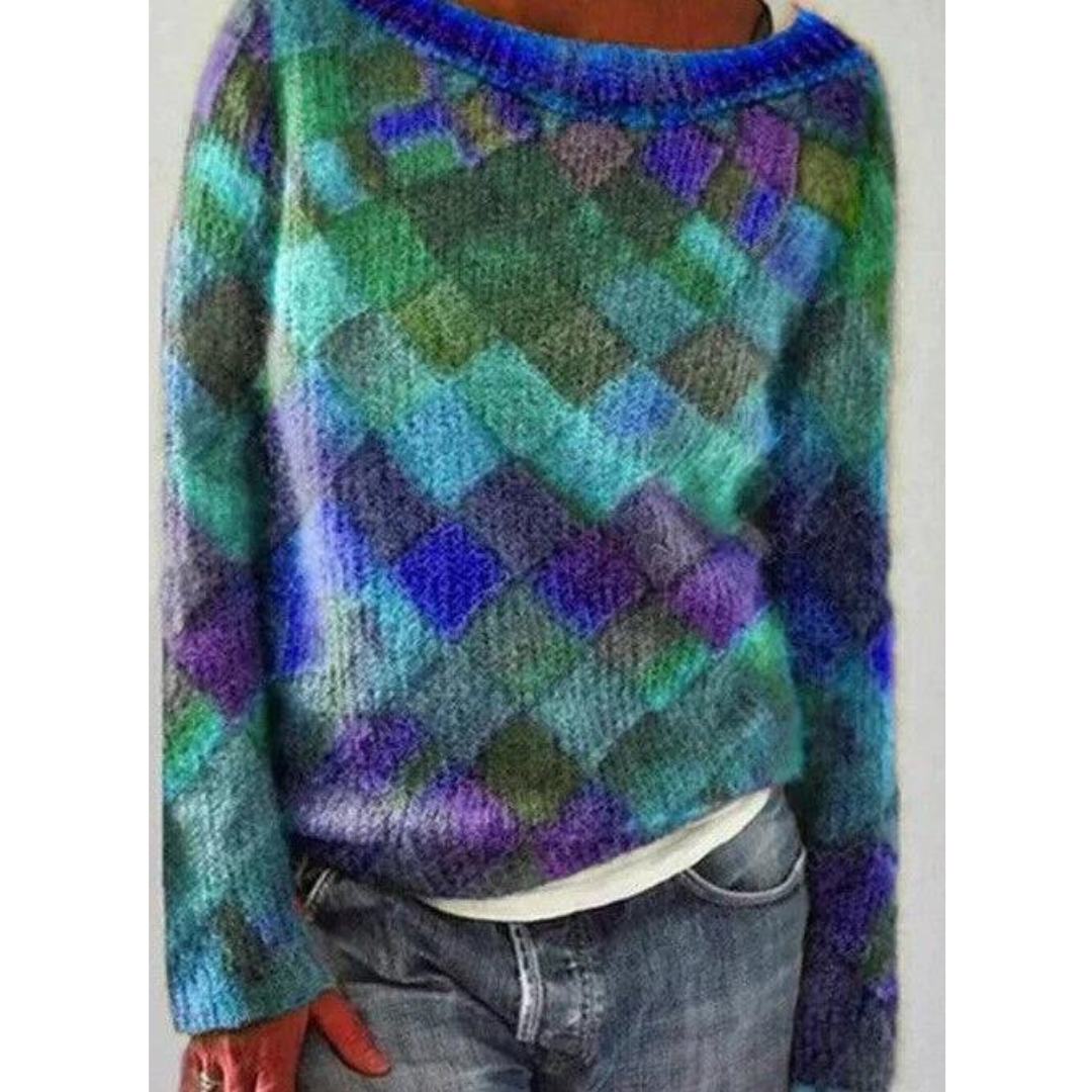 Women Gradient Diamond Knit Sweater | Amalia