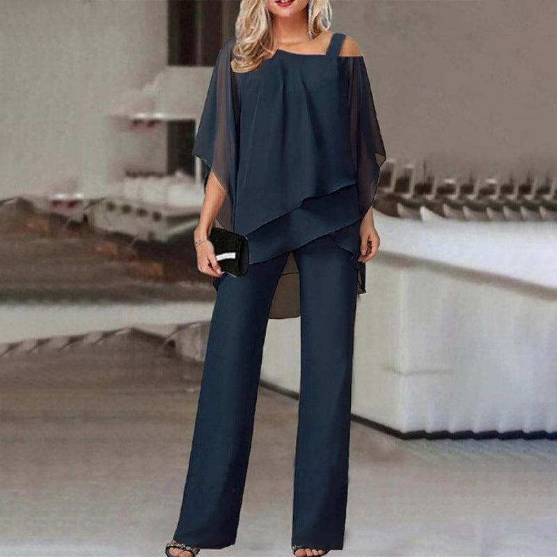 Women Cold Shoulder Layered Pant Set | Arlet
