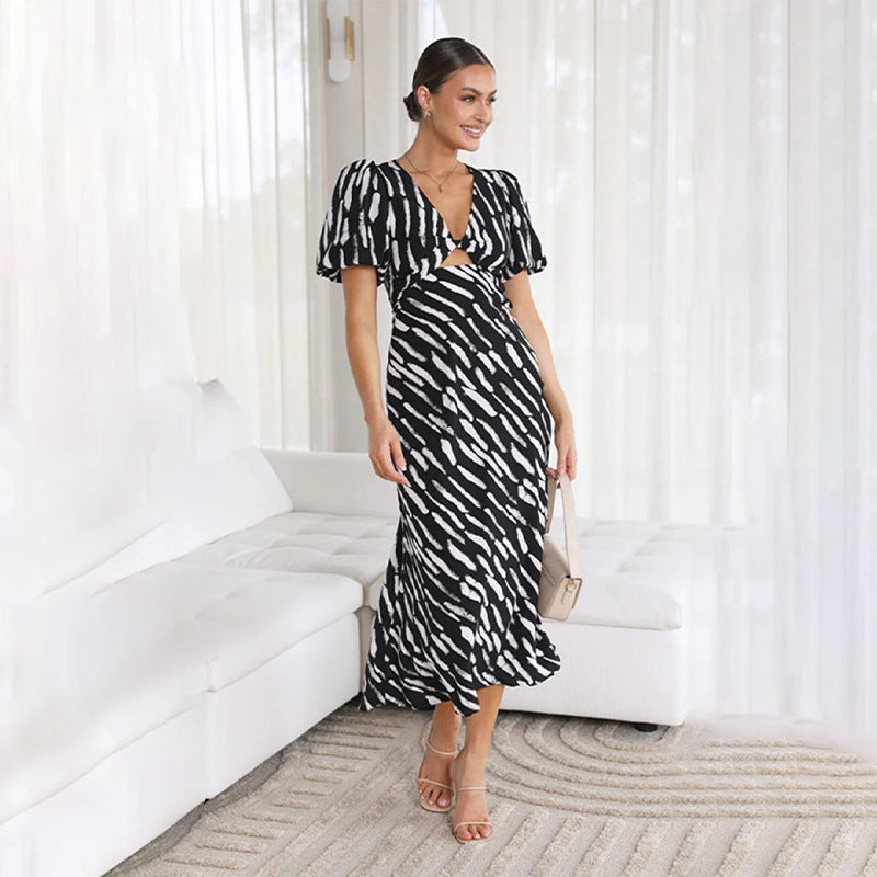 Women Abstract Print Midi Dress | Tamara