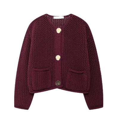 Women Chunky Knit Button Cardigan | Aerin