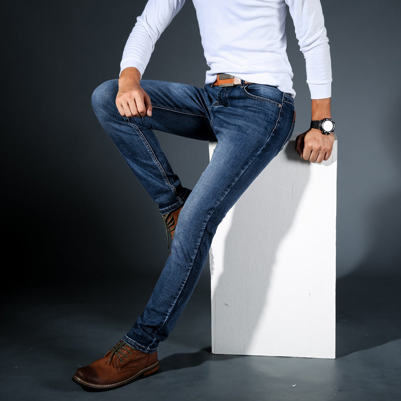 Variant image for Men's Slim Fit Stretch Jeans Dark Wash Denim | Owen-1