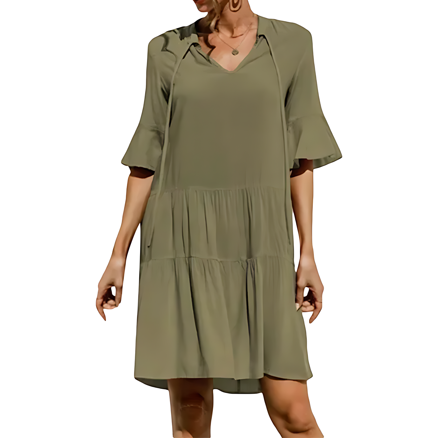 Women Floral Tiered Dress with Bell Sleeves | Lilibeth
