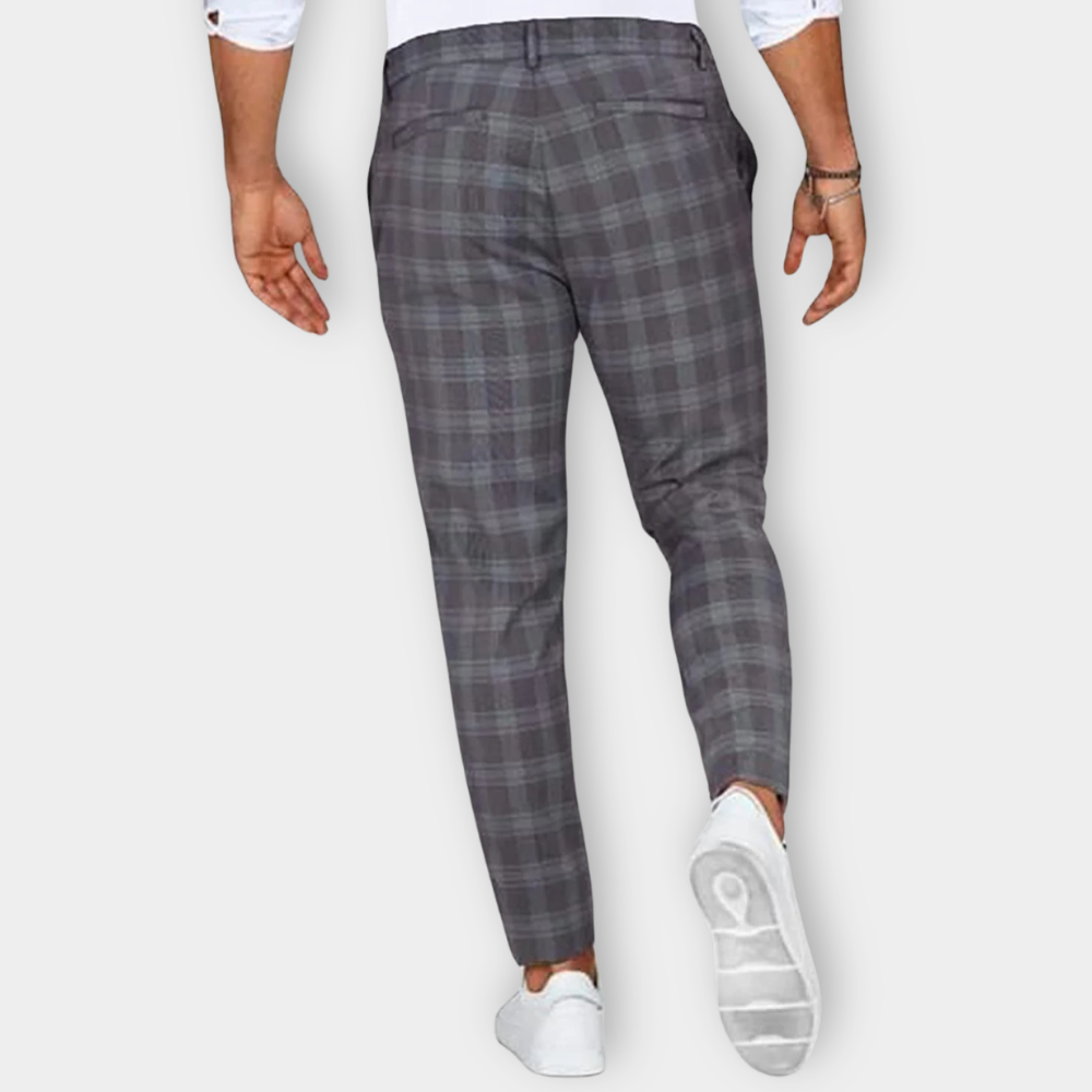 Men's Chino Pants Blue Cotton | Darius-5